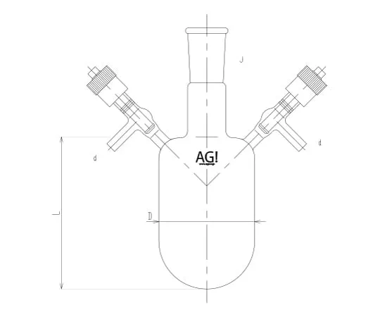 62-2110-69 Solvent Receiver with High Vacuum Greaseless Valve Core Rod Material: PTFE 3692-100V-4L