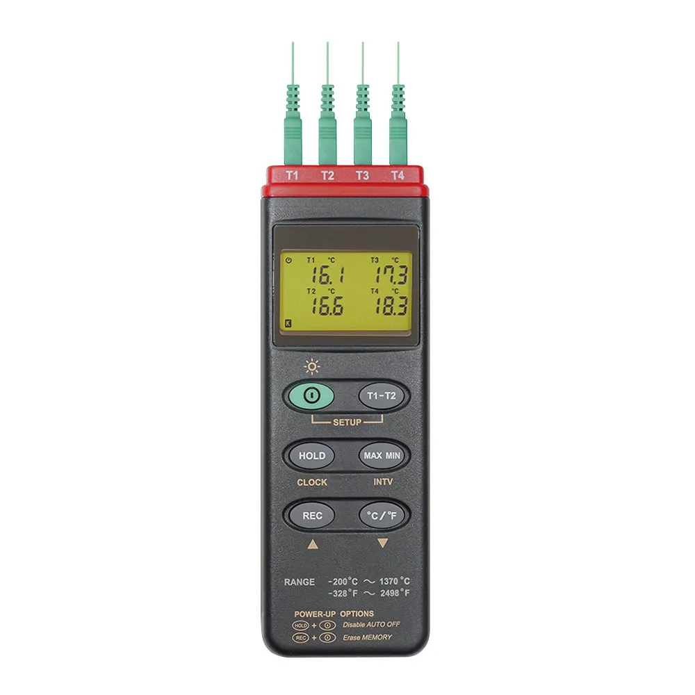 2-1960-01-57 4-channel Digital Thermometer (Built-in Data Logger) with Chinese Calibration Certificate MT-309