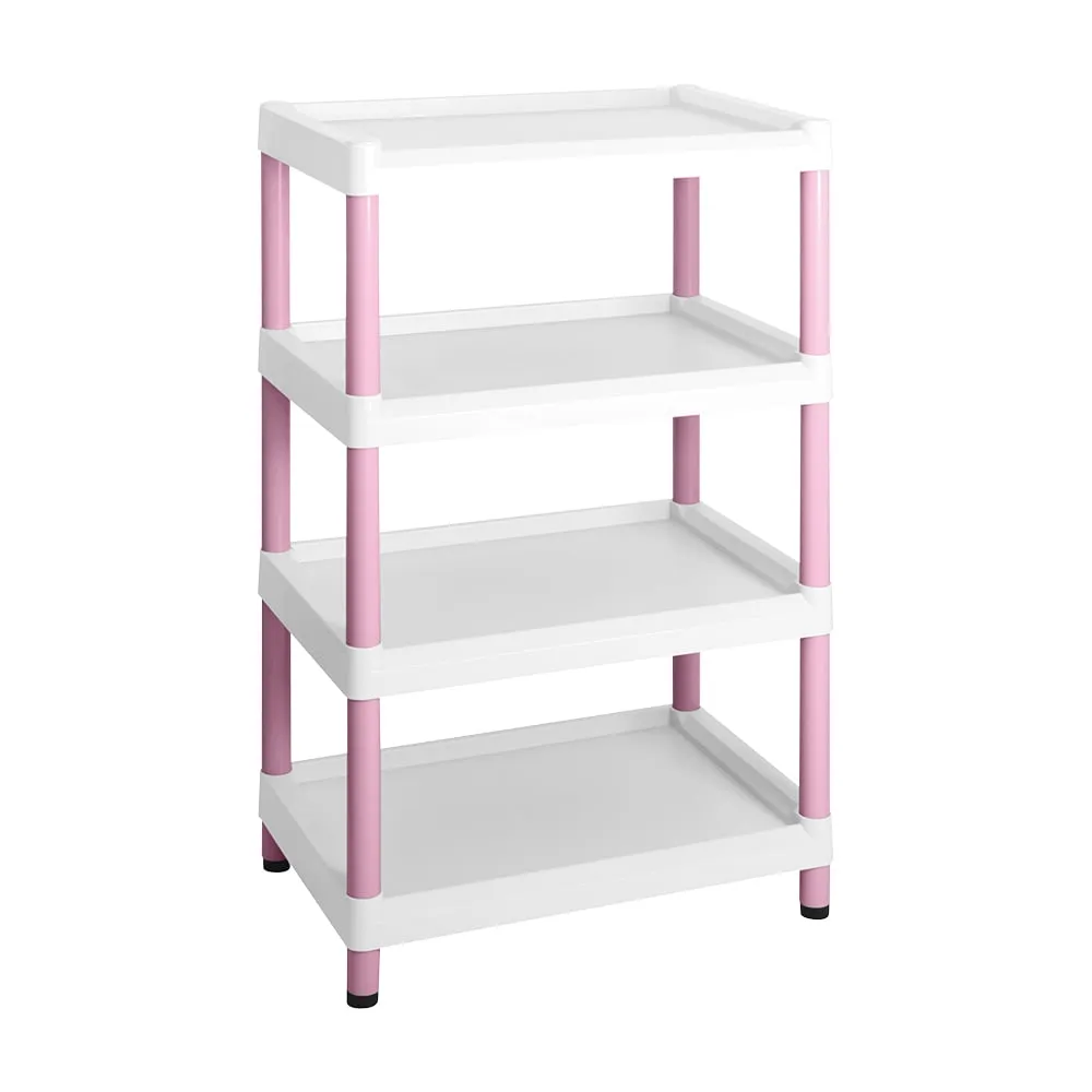 3-6644-10 Mobile Easy Cart (Tall Type/Wide 32) Pink 4 Stages ME32K