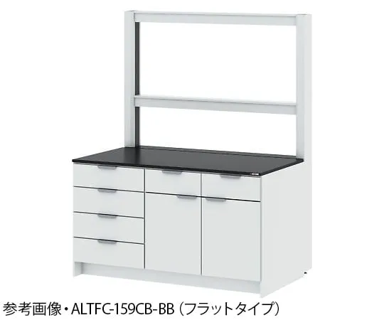 4-3443-01 Side Laboratory Table (Wood Cabinet Type/With Frame Unit) Chemical Type 1200 x 900 x 850/1900 mm ALTFD-129CB-BB
