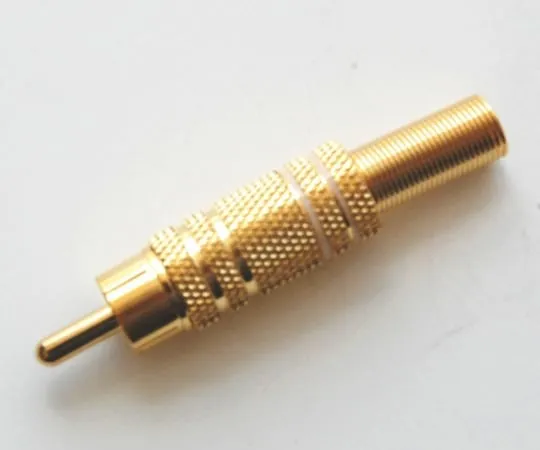 63-3109-22 RCA Plug white 5phi wire gold-plated with cable guard RP-1316GG-B-WHITE