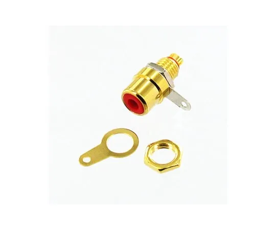 63-3100-23 RCA Jack Red 6.1 phi Hole for Panels, Gold-Plated, Non-Insulated WTN20F6213GR