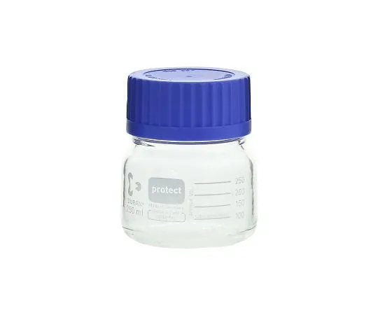 61-4411-77　［Discontinued］Screw Cap Bottle Wide-Mouth Safety Coat with Blue Cap 250mL　017250-0250A