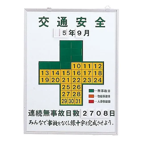 61-3393-96 Plate For Recording Days with No Accidents Traffic Safety Recording-450K 229451