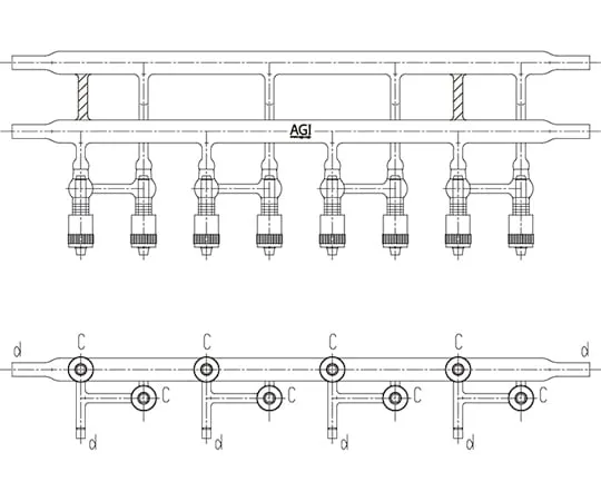 62-2091-04 Vacuum Line (Greaseless Valve Type) Grooved Greaseless Valve Core Rod Material: PTFE 2212-3-G