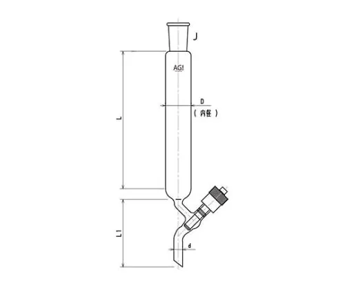 61-4710-76 Chromatography Column with High Vacuum Greaseless Valve (with Standard Taper Upper Joint) 3814-10/300V-3L