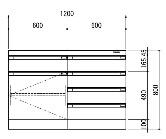 3-1282-11 Side Laboratory Bench White, Wooden Type 1200 x 750 x 800 AG1O-1207W