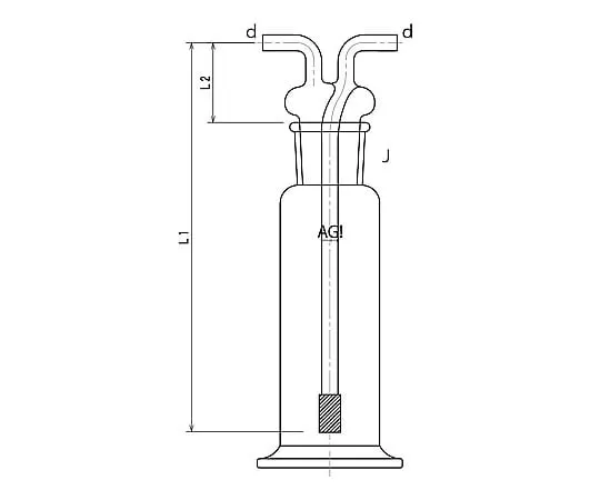 63-2589-34 Gas-Washing Bottle (with Cylinder Filter) 4104-250-51