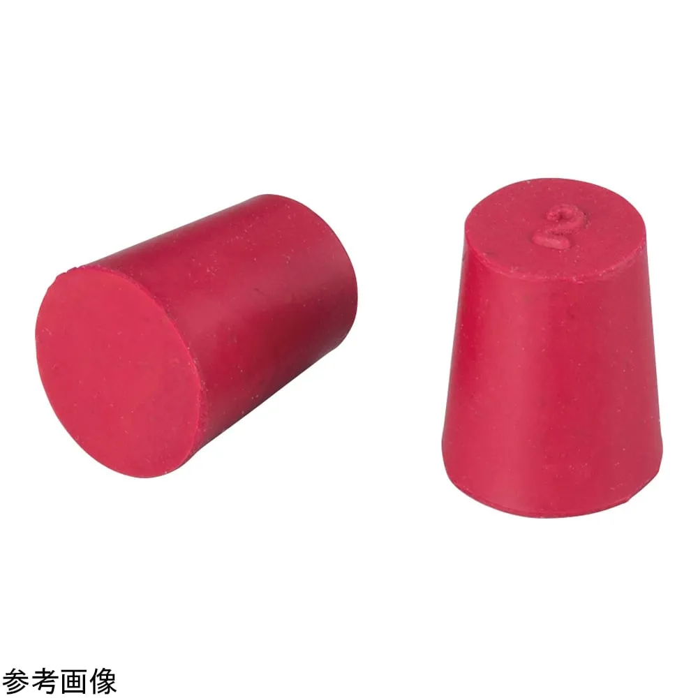 4-3718-01 Red Rubber Stopper Phi 13 (phi 9) x 15.5 mm 10 Pieces 4175.03