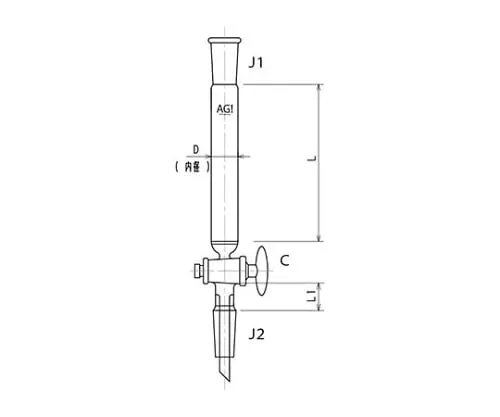 61-4711-85 Chromatography Column (Standard Taper Joint) (Wit Glass Cock, Filter) 3824-10/300-3L