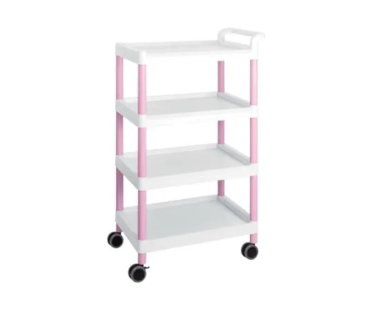 3-6644-05 Mobile Easy Cart (Tall Type/Wide 32) Pink 4 Stages ME32E