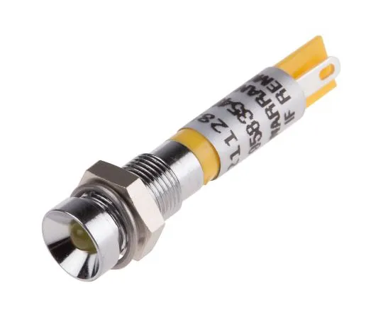 63-4587-25 RS PRO Yellow Indicator, 12 V dc, 6mm Mounting Hole Size, Solder Tab Termination 211-285