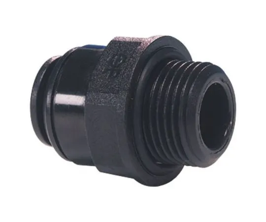 63-4986-06 John Guest Pneumatic Straight Threaded-to-Tube Adapter, R 1/4 Male, Push In 6 mm PM010602E