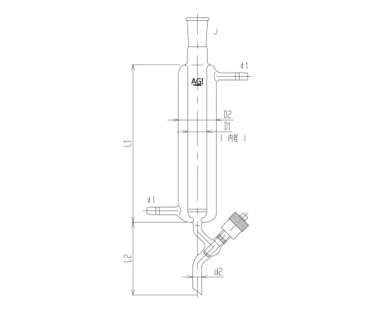 62-2111-30 Double Tube Chromatography Column with High Vacuum Greaseless Valve (with Upper Joint/Filter) High Vacuum Greaseless Valve Core Rod Material: PTFE 3838-10300V-3L