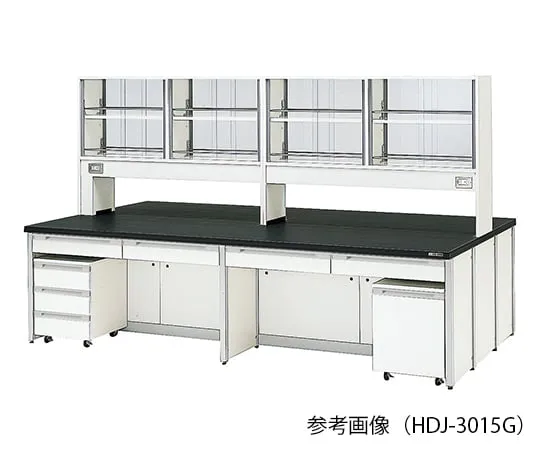3-7862-01 Laboratory center bench (Frame Type) 1800 x 1200 x 800/1800mm with glass doors HDJ-1812G