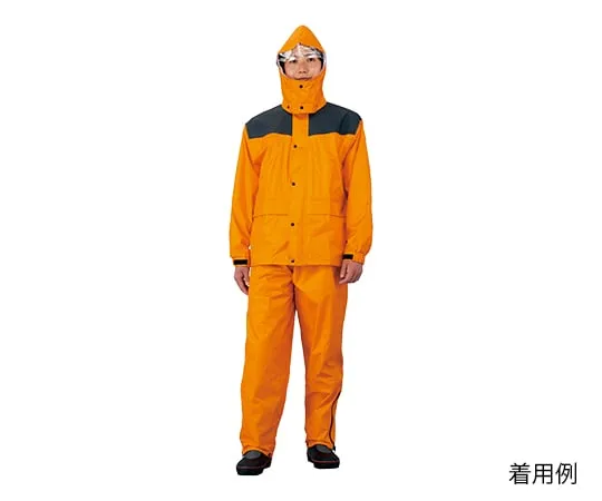2-8961-11 Rainwear (Durable Reinforced High Pressure Waterproof) M PVC Coated Orange