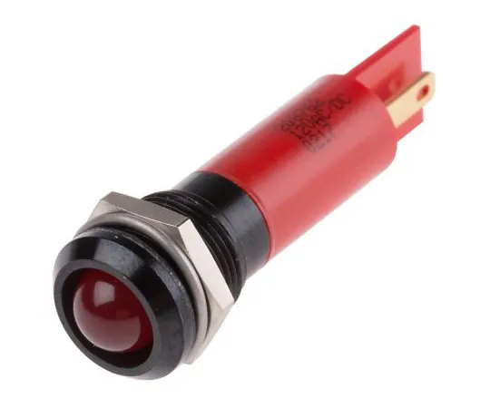 63-4586-46 RS PRO Red Indicator, 12 V, 12mm Mounting Hole Size, Solder Tab Termination, IP67 208-762