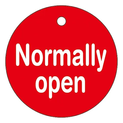 61-3399-95 Valve Opening and Closing Tag Normally Open Special 15-132 151120