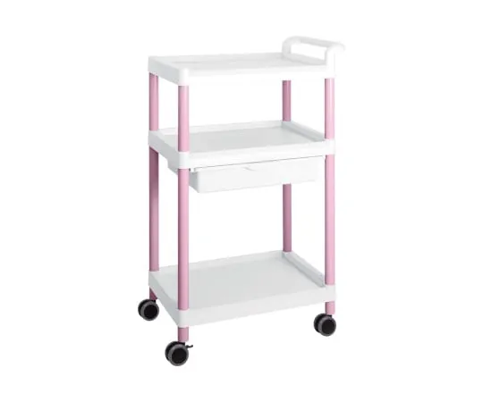 3-6644-02 Mobile Easy Cart (Tall Type/Wide 32) Pink 3 Stages Wiith Drawer ME32B