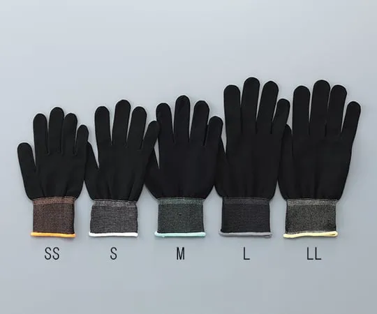 3-7380-03 ASPURE Inner Gloves Black Overlock, Polyester M 10 Pairs/Bag