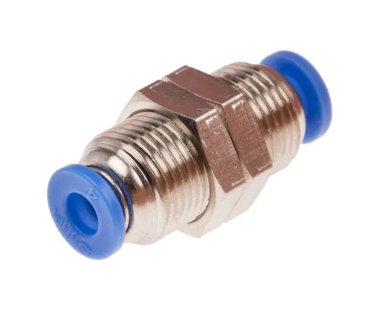63-5177-88 RS PRO Pneumatic Bulkhead Tube-to-Tube Adapter Straight Push In 4 mm to Push In 4 mm 916-0820