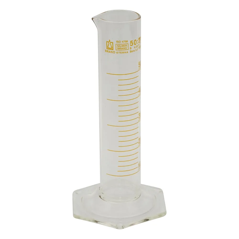4-2447-01-20 Graduated Cylinder (Thick Type) 50mL with Calibration Certificate 42028