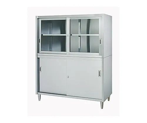61-0013-83 With Storage Adjust (Stainless Steel (SUS430), 2 Stages Type, Upper Glass Door, Lower Stainless Steel Door Specification) 900 x 450 x 1750 VAG-9045