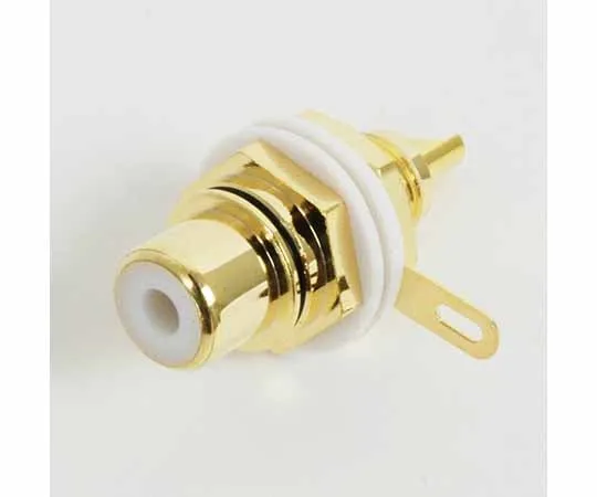 63-3045-45 RCA Jack for black panel, gold-plated, insulated RJ-2000B-TB