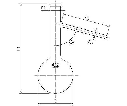 61-3629-85 Side-Arm Flask with Rim 50mL 3320-50