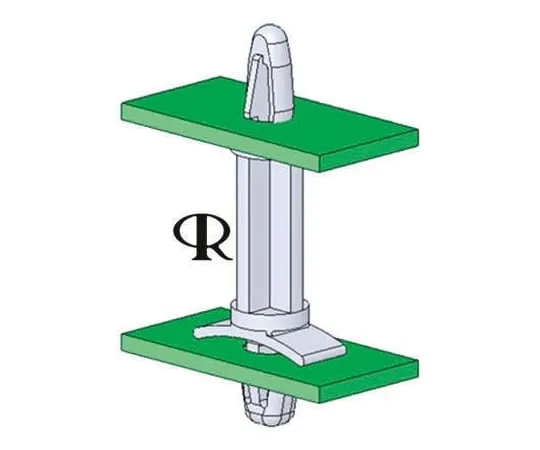 63-5021-21 LCBSM-7-01, 11.1mm High Nylon Locking PCB Support Pillar With 3.18mm PCB Hole and 3.18mm Chassis Hole LCBSM-7-01