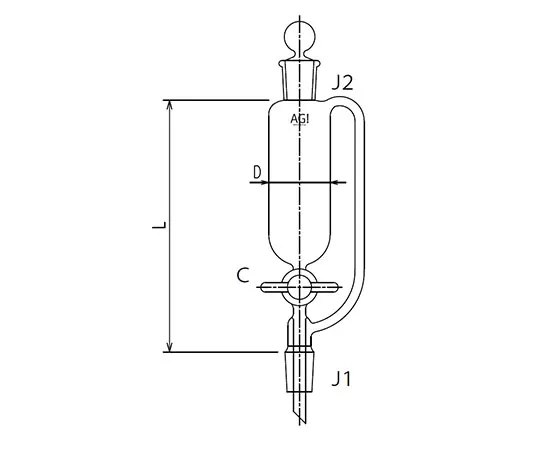 61-0187-76 Semi-Micro Balance Type Separatory Funnel PTFE Cock 10mL 3742-10-1M