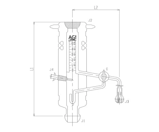 62-2109-58 Evaporation Amount Measuring Device Glass Cock 3588-HE-R