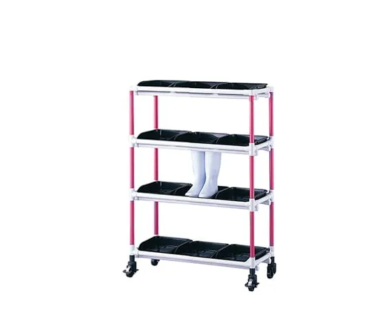 2-7340-21 Antibacterial Boots Rack 3 Rows 4 Levels/Pink for 12 People