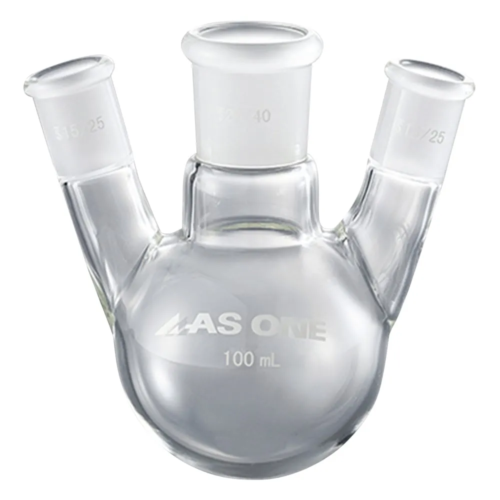 3-6522-01 3 Neck Flask 100 Side Tube Ground Glass Joint 15/25 FG3-012440-1