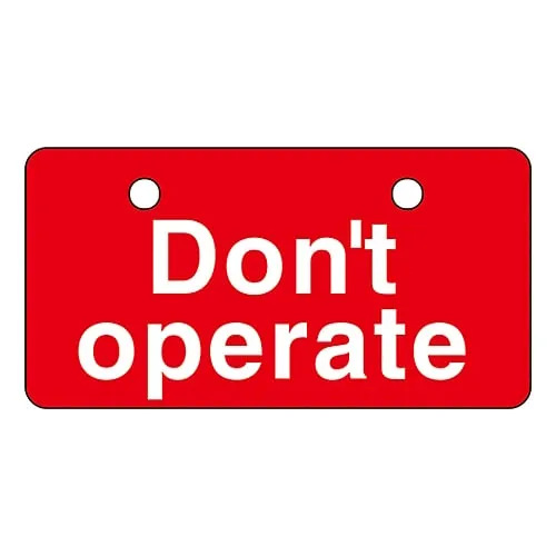 61-3399-71 English Letters Valve Open and Closed Sign Don'T Operate (Red) V-6 168006