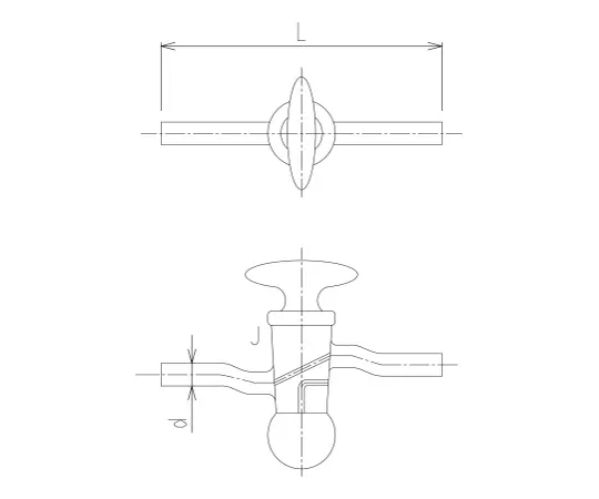 62-2090-81　［Discontinued］High Vacuum Cock Diagonal Hole Type　2204-1910