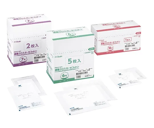 61-7355-90 Sterile Cross Gauze Cotton, No. 6, -1, 30 Cm x 30 Cm, 4 Folds, 1 Pack x 100 Bags 18452