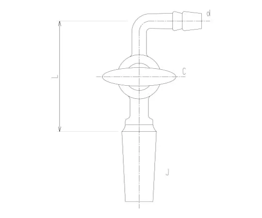 62-2092-85 Exhaust Curved Tube Male with Glass Cock 2412-1L