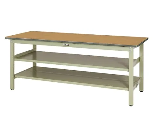 61-3753-04 Work Table 300 Series with Fixed Intermediate Shelf H740mm with Double-Sided Shelf Board SWP-660TTS2-MG
