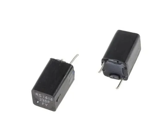 63-4560-17 RS PRO Polystyrene Capacitor 220pF 63V dc ±1% Tolerance Through Hole 7.5mm diameter 116-228