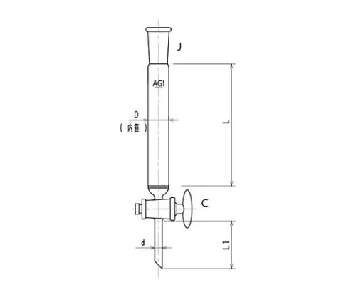 61-4710-88 Chromatography Column (Standard Taper Joint) (Wit Glass Cock, Filter) 3816-10/300-3L