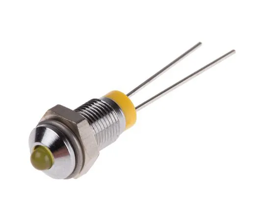 63-4586-42 RS PRO Yellow Indicator, 2 V dc, 6mm Mounting Hole Size, Lead Pins Termination 208-605