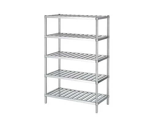 61-0011-78 Stainless Steel Rack (Stainless Steel (SUS430), Duckboard Shelf 5 Stages Specification) 588 x 338 x 1800 RS5-6035