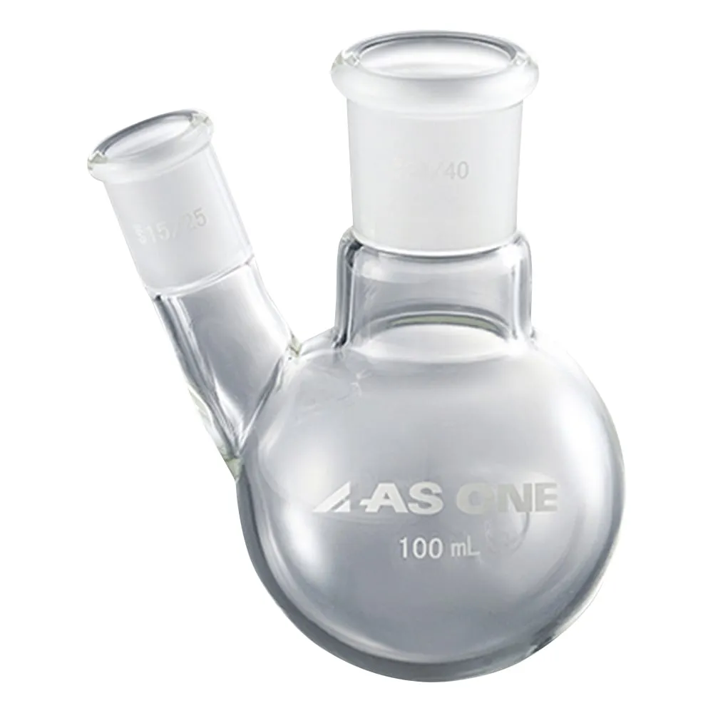 3-6524-01 2 Neck Flask 100mL Side Tube Ground Glass Joint 15/25 FG2-012440-1