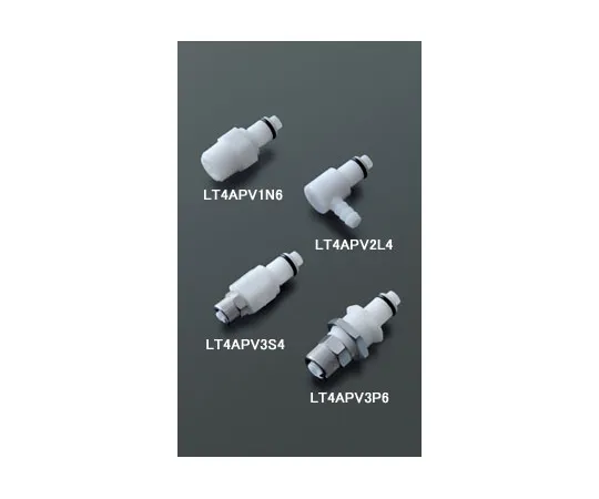 62-0855-62　［Discontinued］Quick Coupling Thick Diameter 4A Series Made Of POM Plug: with Valve 1/8" Flow For Inner Diameter 6 - 7mm Soft Tube　LT4APV2S4