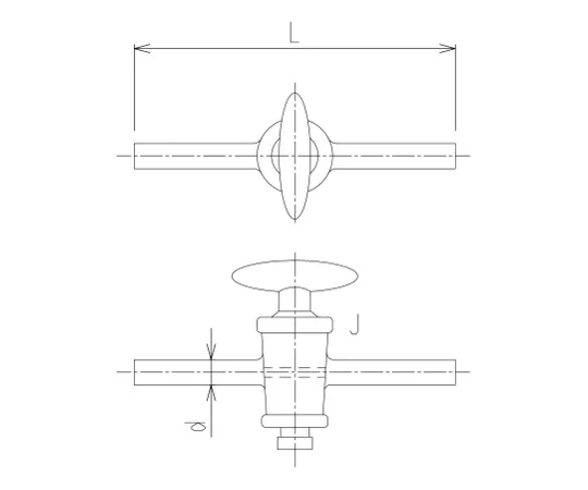 62-2090-13　［Discontinued］2-Way Tap Glass Cock/Without Rubber Stopper　2150-126