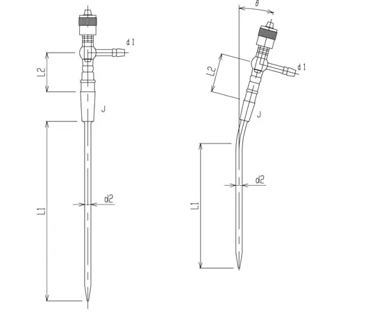 65-2345-48 Capillary Tube with High-Vacuum Greaseless Valve for Reaction Vessel High-Vacuum Greaseless Valve Core Rod Material: PTFE 500 mL 3390-500-0M-V-9