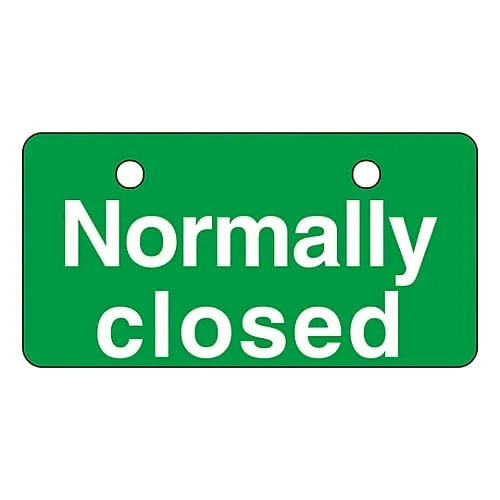 61-3399-69 English Letters Valve Open and Closed Sign Normally Closed (Green) V-4 168004