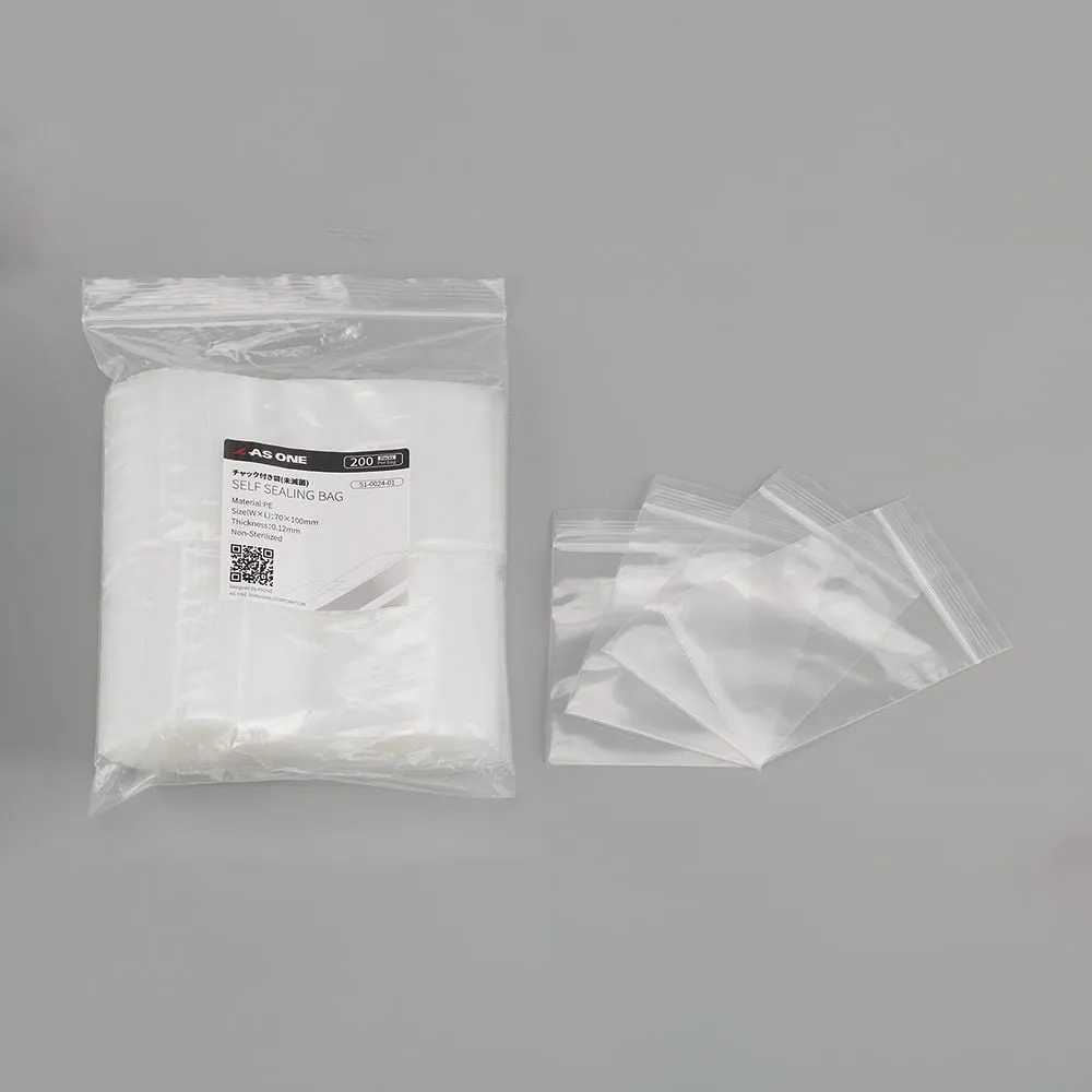 51-0024-06 Bag with Zipper (Electron Beam Sterilization) 70 x 100 mm 1 Bag (200 Sheets) AS-PACK-S01