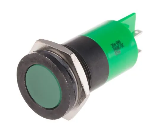 63-4585-40 RS PRO Green Indicator, 24 V ac/dc, 22mm Mounting Hole Size, Solder Tab Termination 204-899